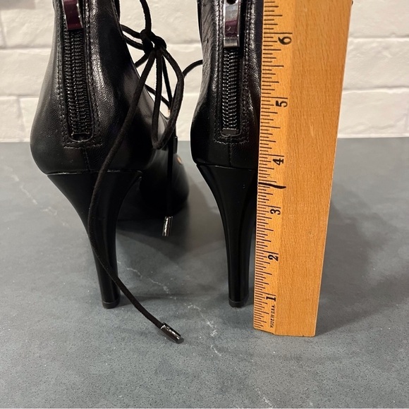 Franco Sarto sz 9.5 Arya black leather lace up pointy toe heels - Picture 16 of 16